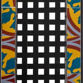 Panca Alexandra House Living Nero Ferro Piastrella 50 x 88 x 110 cm