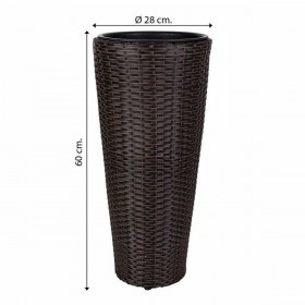 Vaso Alexandra House Living Marrone Ferro Rattan Plastica 28 x 60 x 28 cm