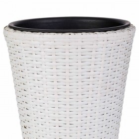 Vaso Alexandra House Living Bianco Ferro Rattan Plastica 28 x 40 x 28 cm
