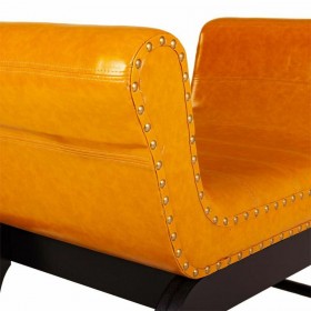 Panca Alexandra House Living Arancio Poliuretano Legno MDF 40 x 65 x 90 cm