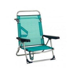 Sedia da Spiaggia Alco Alluminio Multiposizione Pieghevole Verde 62 x 82 x 65 cm (62 x 82 x 65 cm)