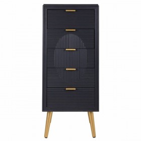 Cassettiera Alexandra House Living Dorato Grigio scuro Legno MDF 36 x 100 x 42 cm