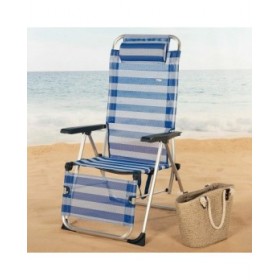 Lettino reclinabile Aktive Azzurro Bianco 149 x 49 x 78 cm textilene Alluminio