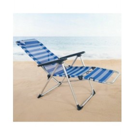 Lettino reclinabile Aktive Azzurro Bianco 149 x 49 x 78 cm textilene Alluminio