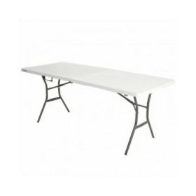 Tavolo Pieghevole Lifetime Bianco Rettangolare Acciaio Plastica 185 x 76 x 74 cm