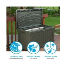 Cassapanca da esterno Lifetime Marrone 440 L Plastica 127 x 64 x 67 cm