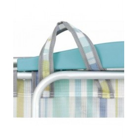 Sedia Pieghevole con Poggiatesta 80 x 65 x 45 cm Multiposizione A strisce