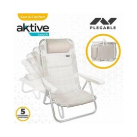 Sedia Pieghevole Aktive Bianco 48 x 46 x 84 cm Spiaggia