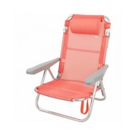 Sedia Pieghevole Aktive Flamingo Rosa 48 x 46 x 84 cm 47 x 63 x 99 cm Spiaggia Cuscino Borsa Portaoggetti Sottobicchieri