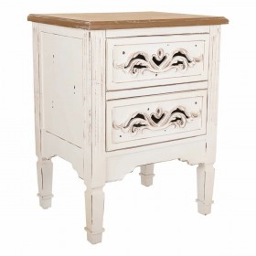Comodino Alexandra House Living Bianco 38 x 62 x 48 cm