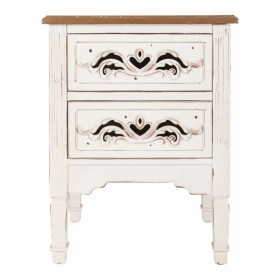 Comodino Alexandra House Living Bianco 38 x 62 x 48 cm