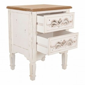 Comodino Alexandra House Living Bianco 38 x 62 x 48 cm