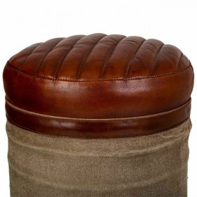 Sgabello Alexandra House Living Tela Pelle Ferro 30 x 45 x 30 cm