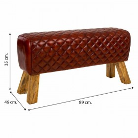 Panca Alexandra House Living Pelle Legno di mango 46 x 35 x 89 cm