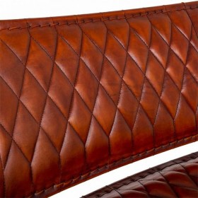 Panca Alexandra House Living Pelle Ferro Legno di mango 71 x 76 x 127 cm