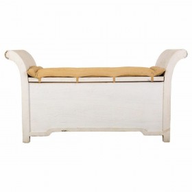 Panca Alexandra House Living Bianco Cotone Legno di mango 42 x 63 x 120 cm