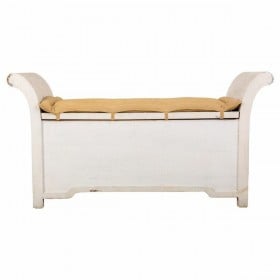 Panca Alexandra House Living Bianco Cotone Legno di mango 42 x 63 x 120 cm