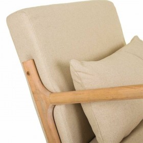 Sedia a dondolo Alexandra House Living Crema Gomma Cotone Lino Legno 88 x 78 x 66 cm