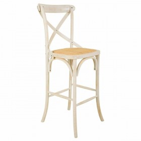 Sgabello Alexandra House Living Bianco Rattan 53 x 116 x 45 cm