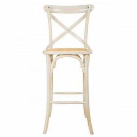 Sgabello Alexandra House Living Bianco Rattan 53 x 116 x 45 cm