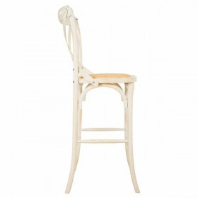 Sgabello Alexandra House Living Bianco Rattan 53 x 116 x 45 cm