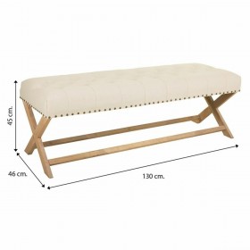 Panca Alexandra House Living Crema Gomma Legno 46 x 45 x 130 cm