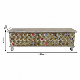Baule Alexandra House Living Legno di mango 40 x 45 x 146 cm