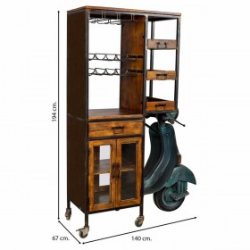 Scaffale Alexandra House Living Metallo Legno di mango 67 x 194 x 140 cm Portabottiglie Moto