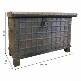 Baule Alexandra House Living Marrone Legno Riciclato 53 x 87 x 136 cm