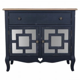 Ingresso con Cassetti Alexandra House Living Nero Vetro Legno di abete Legno MDF 36 x 72 x 83 cm