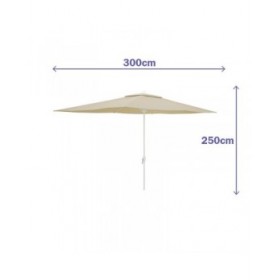 Marbueno Ombrellone Acciaio 6 stecche D200x300 cm Poliestere Beige Giardino, Piscina e Terrazza 10192