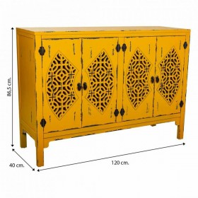 Credenza Alexandra House Living Giallo Legno di abete Legno MDF 40 x 86 x 120 cm