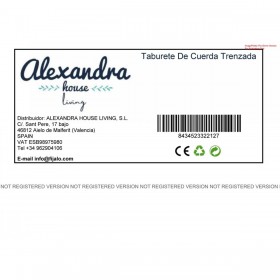 Sgabello Alexandra House Living Rosso Corda Ferro 45 x 30 x 30 cm