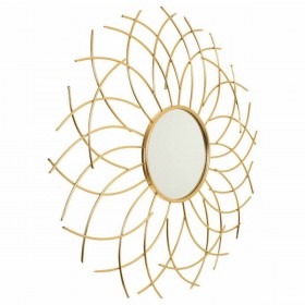 Specchio da parete Alexandra House Living Dorato Metallo Vetro 3 x 89 x 89 cm
