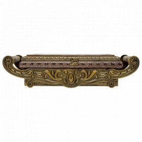 Scatola-Portagioie Alexandra House Living Rame Vetro Alluminio Legno MDF 25 x 12 x 43 cm