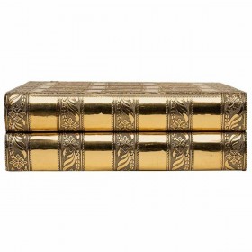 Scatola-Portagioie Alexandra House Living Dorato Alluminio Legno MDF 15 x 7 x 30 cm