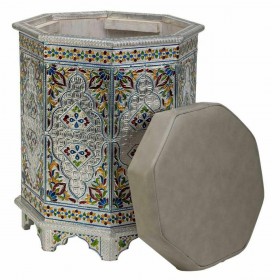 Sgabello Alexandra House Living Azzurro Alluminio Legno MDF 11 x 42 x 38 cm