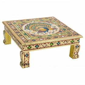 Tavolo aggiuntivo Alexandra House Living Dorato Alluminio Legno MDF 38 x 14 x 38 cm