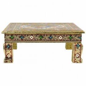 Tavolo aggiuntivo Alexandra House Living Dorato Alluminio Legno MDF 38 x 14 x 38 cm