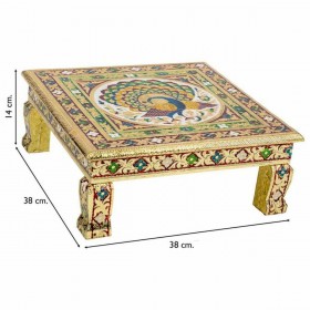 Tavolo aggiuntivo Alexandra House Living Dorato Alluminio Legno MDF 38 x 14 x 38 cm
