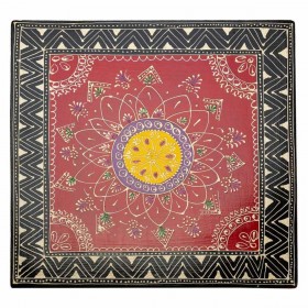 Tavolo aggiuntivo Alexandra House Living Rosso Alluminio Legno MDF 38 x 14 x 38 cm