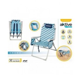 Sedia da Spiaggia Aktive 64 x 63 x 43 cm Celeste
