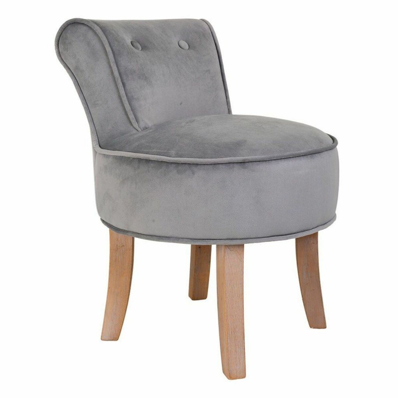 Panca Alexandra House Living Grigio Velluto Gomma 46 x 58 x 45 cm