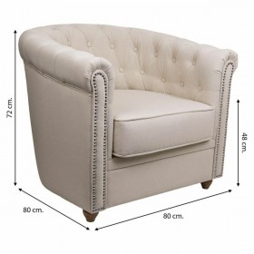 Poltrona Alexandra House Living Beige 80 x 72 x 80 cm Tappezzato