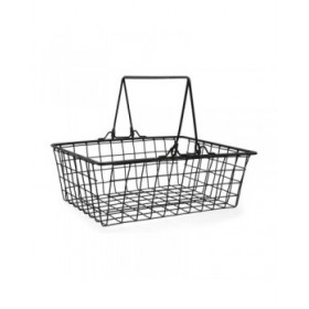 Cestello Forato Quid Ebano Metallo Acciaio 30 x 23 x 10,5 cm