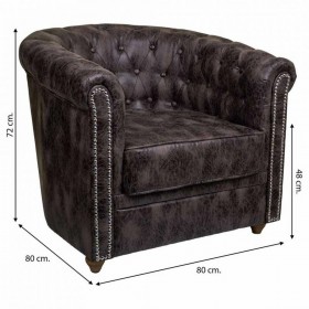 Poltrona Alexandra House Living Marrone 80 x 72 x 80 cm Tappezzato