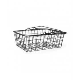 Cestello Forato Quid Ebano Metallo Acciaio 30 x 23 x 10,5 cm