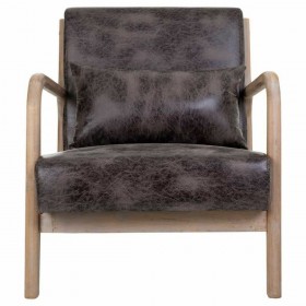 Poltrona Alexandra House Living Marrone Legno 83 x 74 x 66 cm