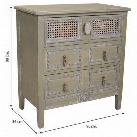 Comodino Alexandra House Living Verde 36 x 70 x 65 cm