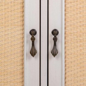 Ingresso Alexandra House Living Bianco Rattan Legno di abete Legno MDF 36 x 95 x 78 cm